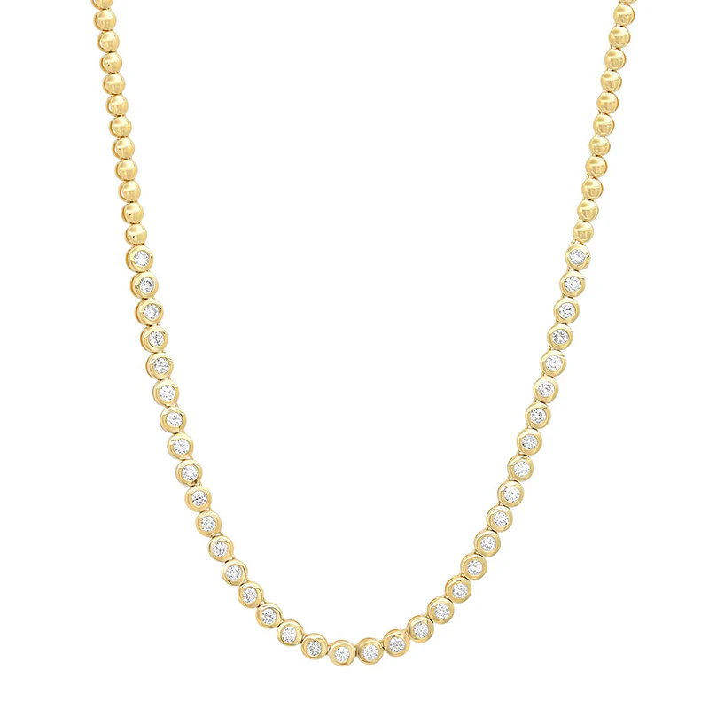 1/3 Diamond Bezel Tennis Necklace