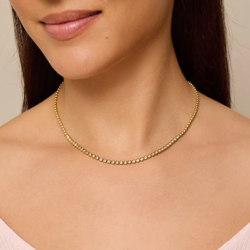 1/3 Diamond Bezel Tennis Necklace - Image 5
