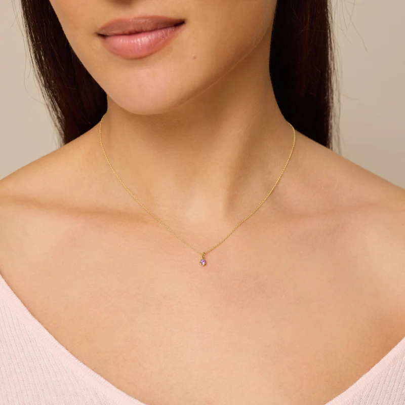Illusion Set Amethyst Pendant Necklace - Image 3
