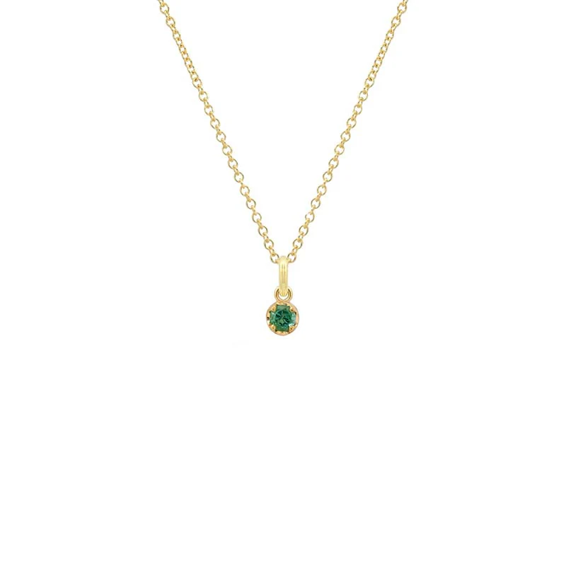 Illusion Set Emerald Pendant Necklace
