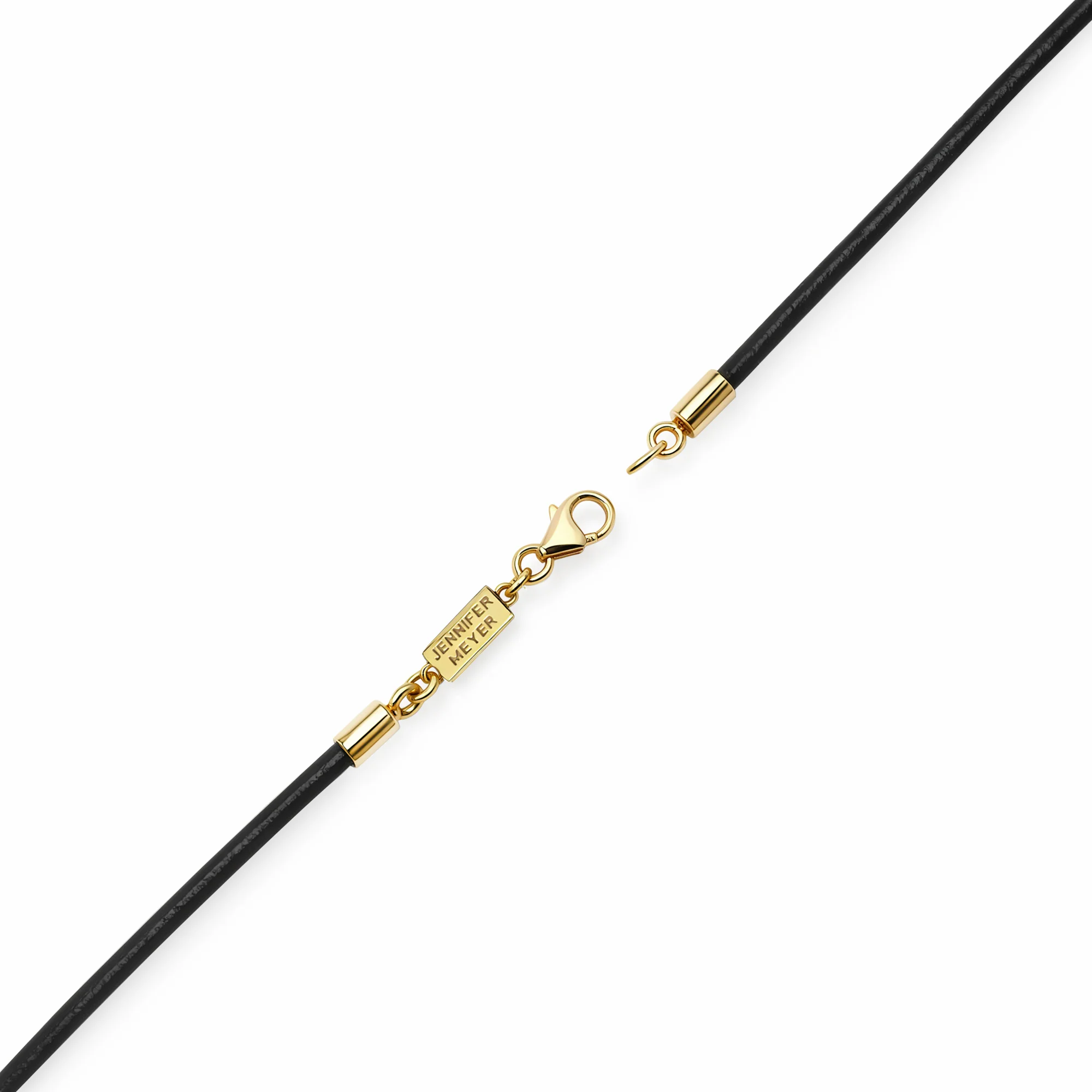 Illusion Set Diamond and Leather Cord Necklace - Image 4