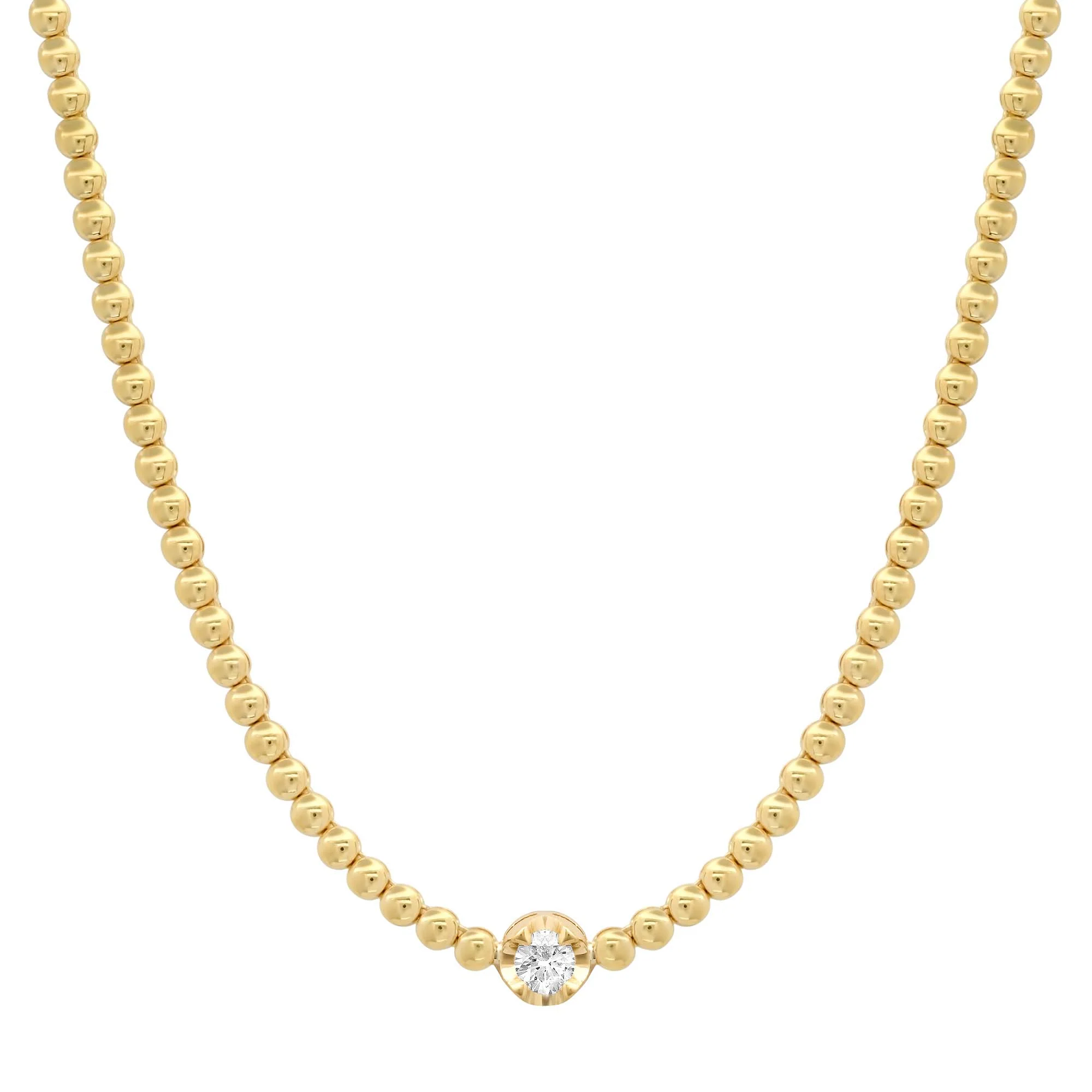 Bezel Tennis Necklace with Illusion Set Diamond Accent