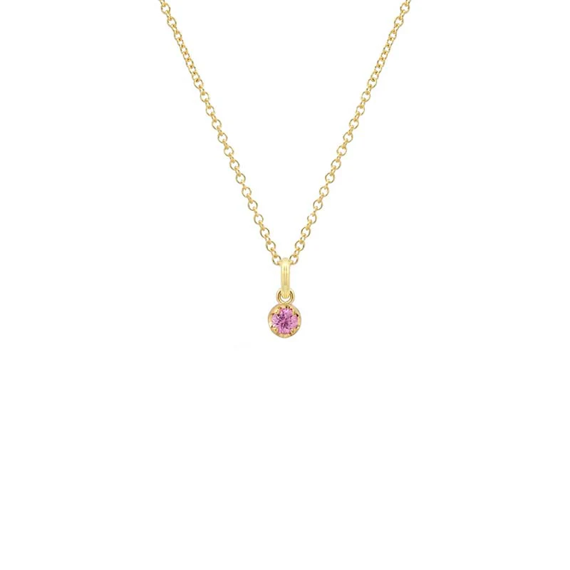Illusion Set Pink Sapphire Pendant Necklace