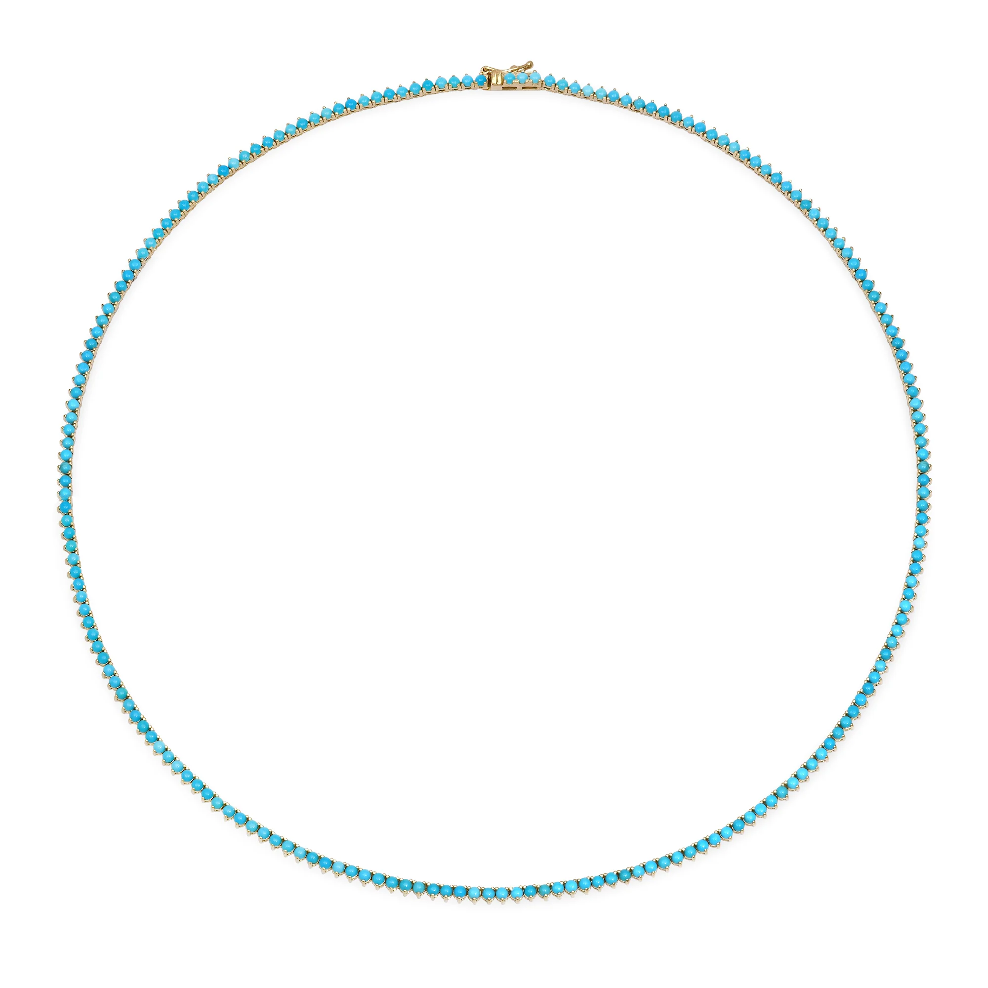 18 Inch 3-Prong Turquoise Tennis Necklace - Image 2