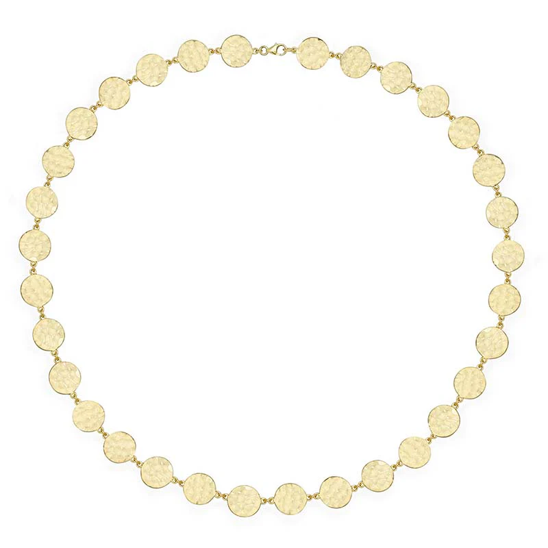 18 Inch Mini Hammered Disc Link Necklace - Image 2