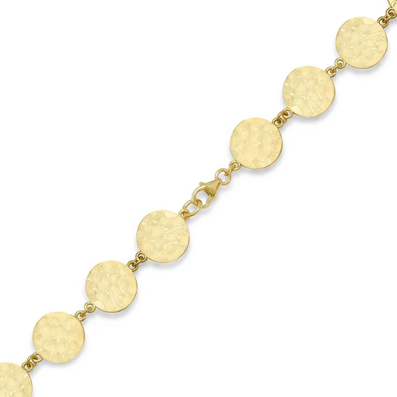 18 Inch Mini Hammered Disc Link Necklace - Image 3