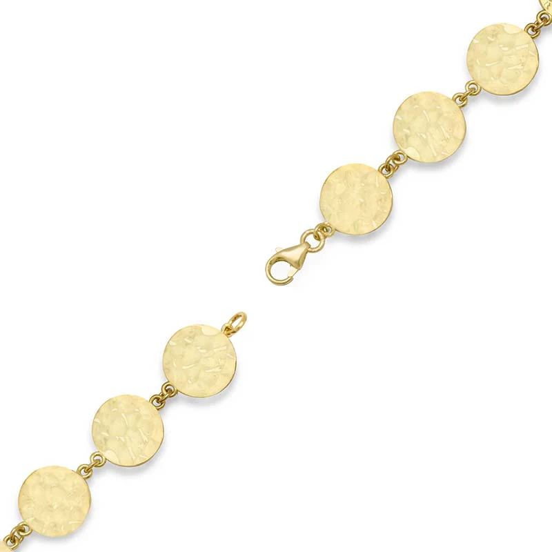 18 Inch Mini Hammered Disc Link Necklace - Image 4