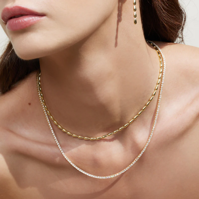 18 inch 4-Prong Diamond Tennis Necklace - Image 5