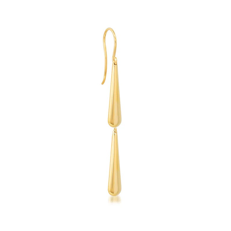 Double Dome Drop Earrings - Image 2