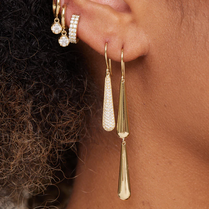 Double Dome Drop Earrings - Image 4