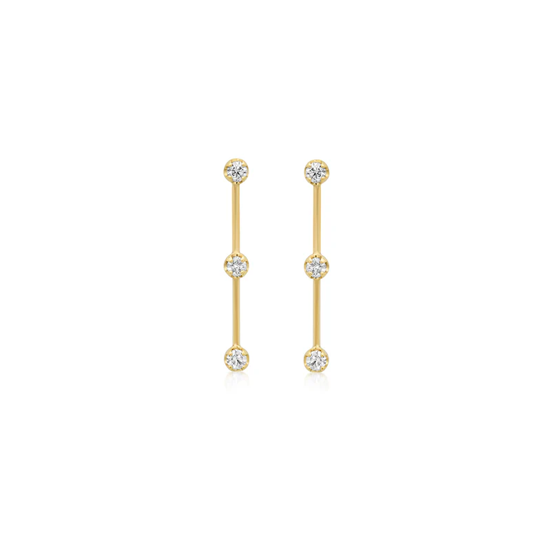 3 illusion Set Diamond Linear Studs