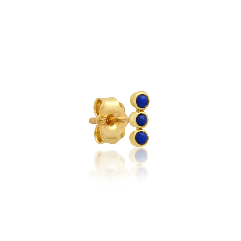 3 Mini Lapis Bezel Studs - Image 2