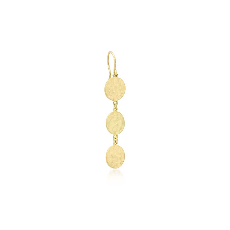 3 Mini Hammered Disc Earrings - Image 2