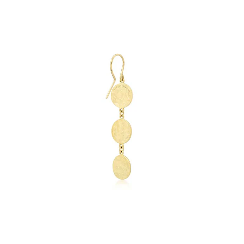 3 Mini Hammered Disc Earrings - Image 3