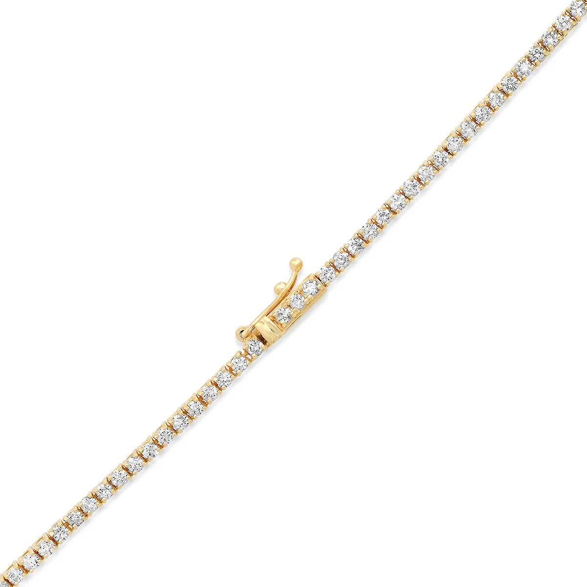 4-Prong Diamond Cross Bar Tennis Necklace - Image 3