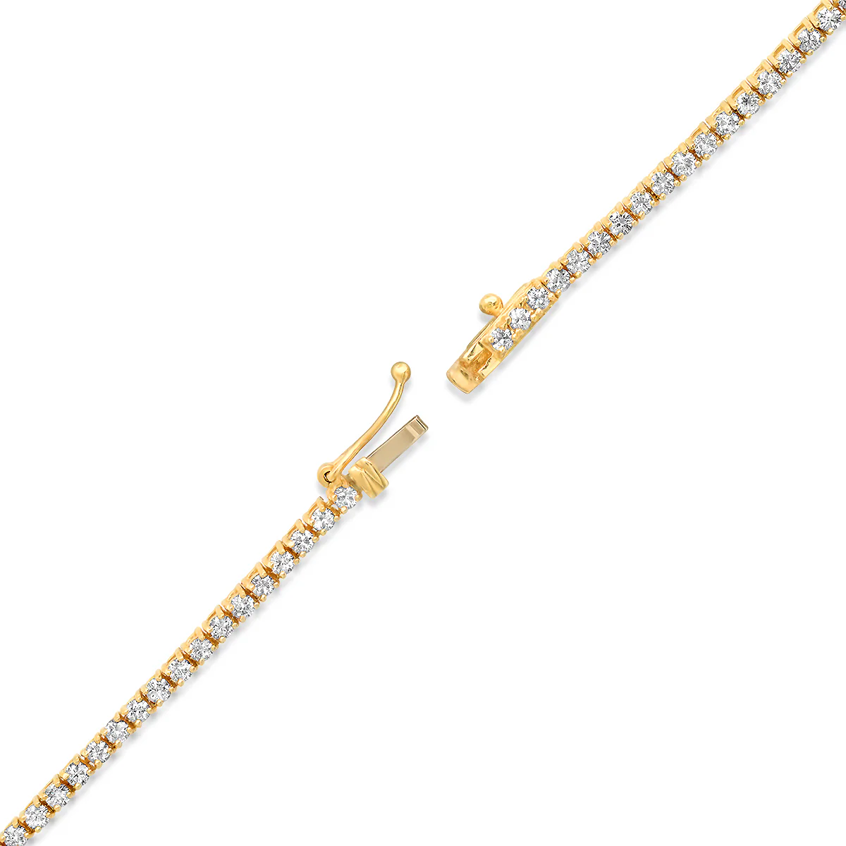 4-Prong Diamond Cross Bar Tennis Necklace - Image 4