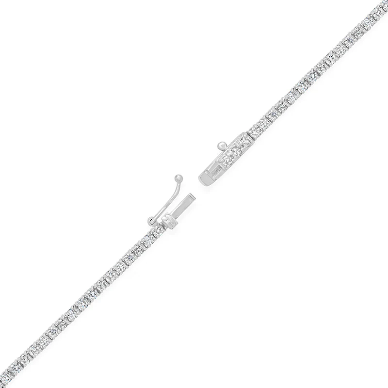 Graduated 4-Prong Diamond Tennis Necklace - Image 3