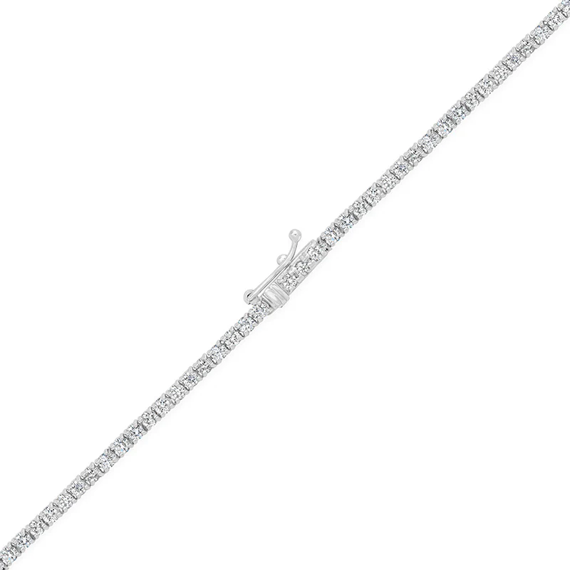 Graduated 4-Prong Diamond Tennis Necklace - Image 4