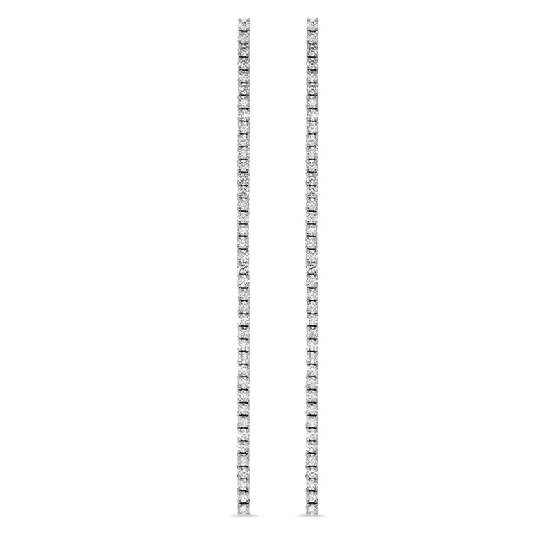 4-Prong Long Diamond Tennis Studs