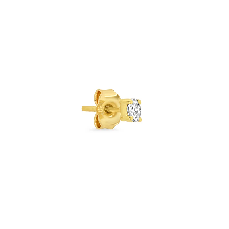 Single Oval-Cut Diamond Stud - Image 2