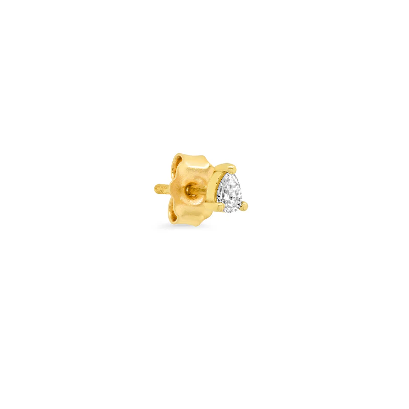 Single Pear-Cut Diamond Stud - Image 2
