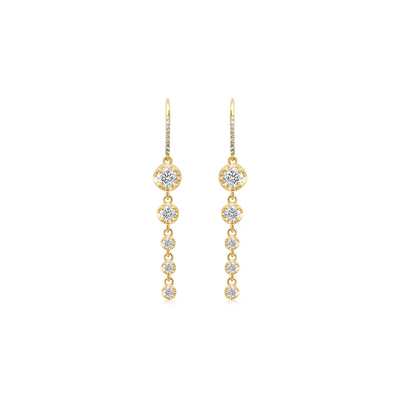 5 Graduated Illusion Set Diamond Earrings