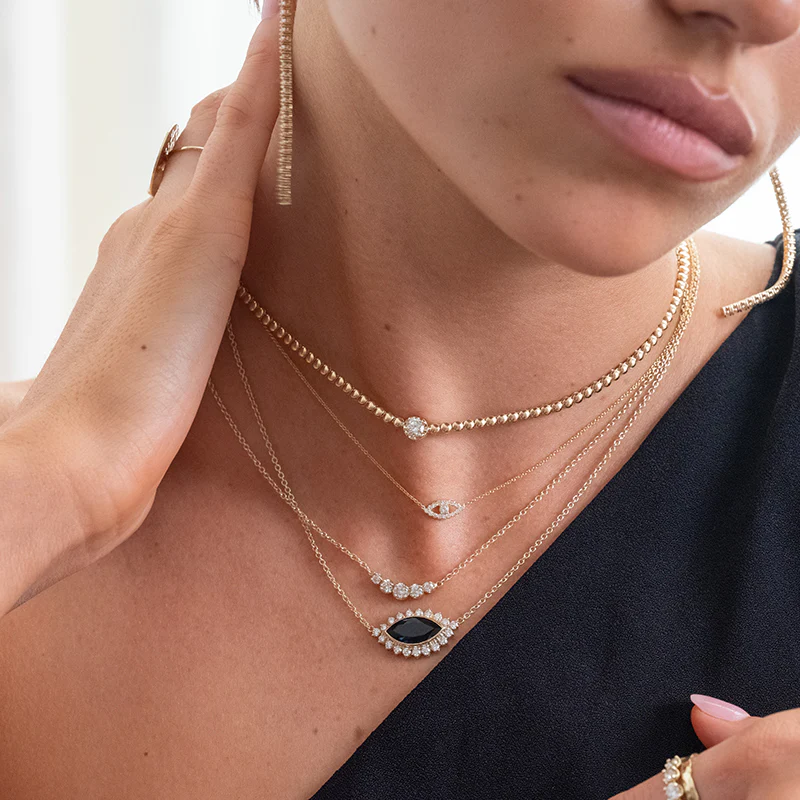 5 Illusion Set Diamond Necklace - Image 4