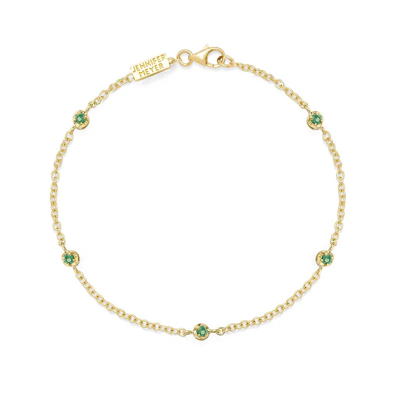 5 Illusion Set Emerald Accent Bracelet