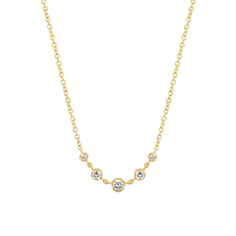 5 Illusion Set Graduated Diamond Accent Necklace
