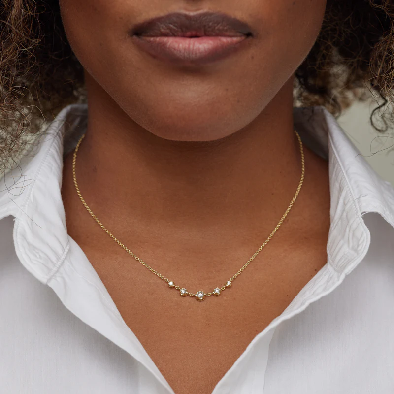 5 Illusion Set Graduated Diamond Accent Necklace - Image 4