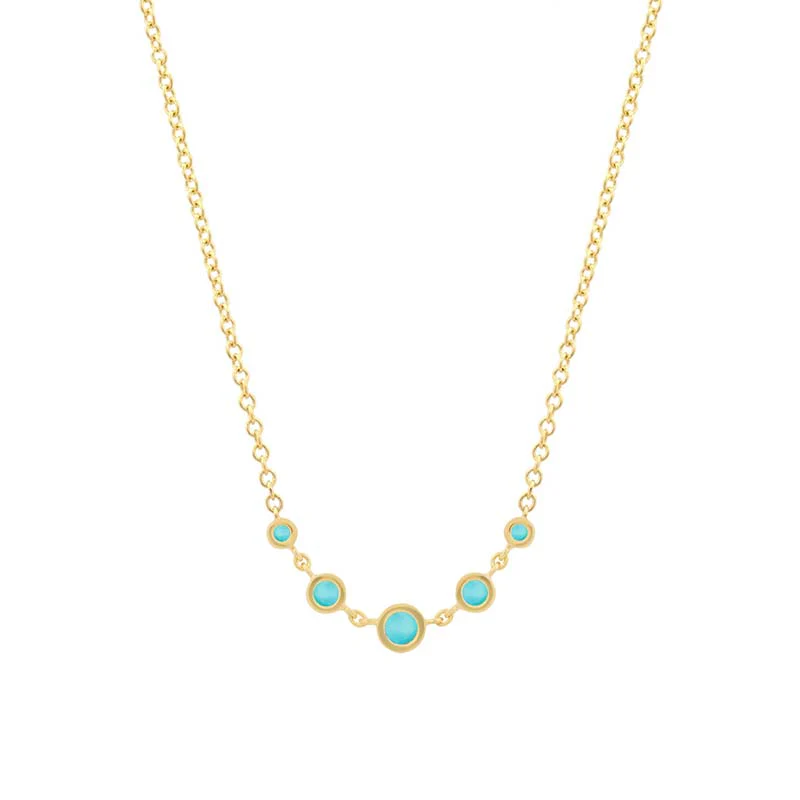 5 Illusion Set Graduated Turquoise Accent Necklace - Image 2