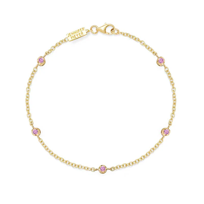 5 Illusion Set Pink Sapphire Accent Bracelet