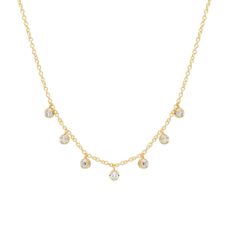 7 Diamond Illusion Set Dangle Necklace