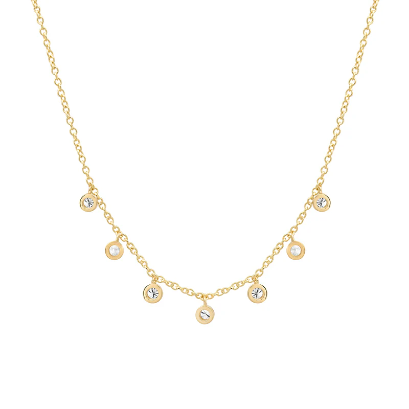7 Diamond Illusion Set Dangle Necklace - Image 2
