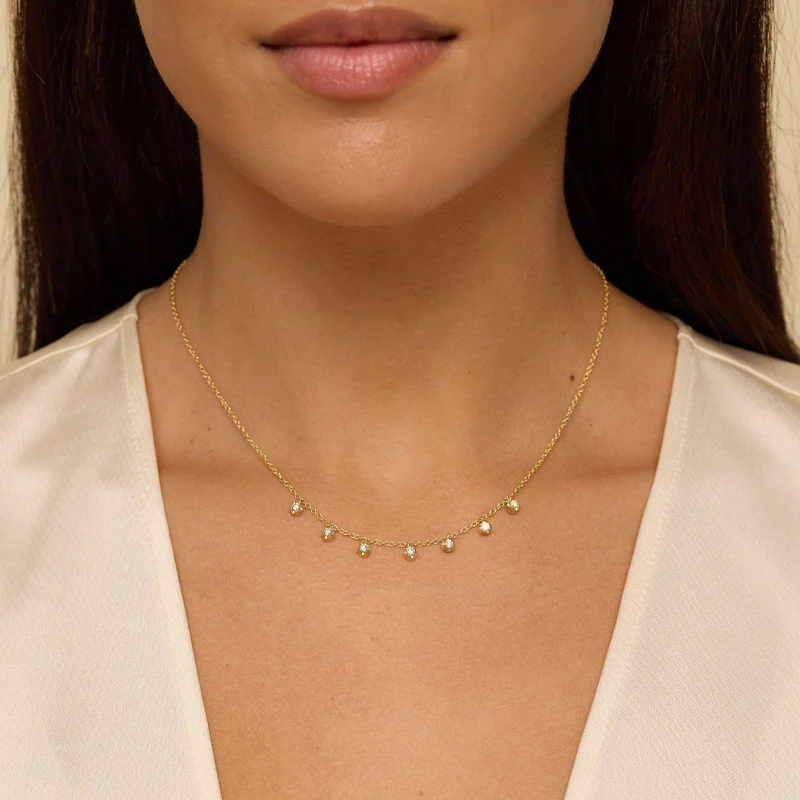 7 Diamond Illusion Set Dangle Necklace - Image 3