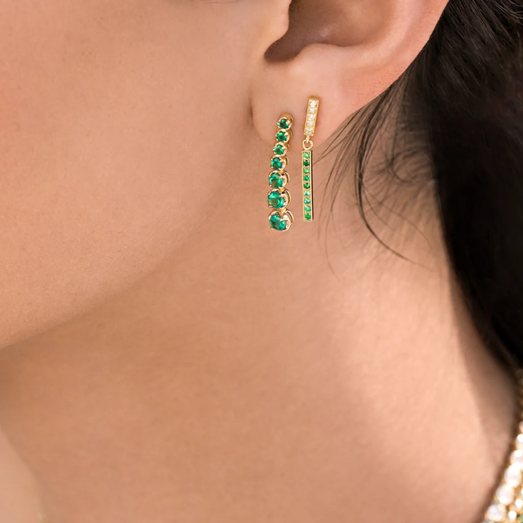 Graduated Emerald Tennis Studs - Image 4