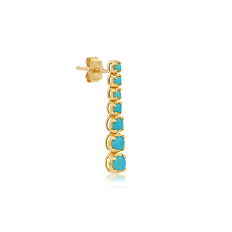 Graduated Turquoise Tennis Studs - Image 2