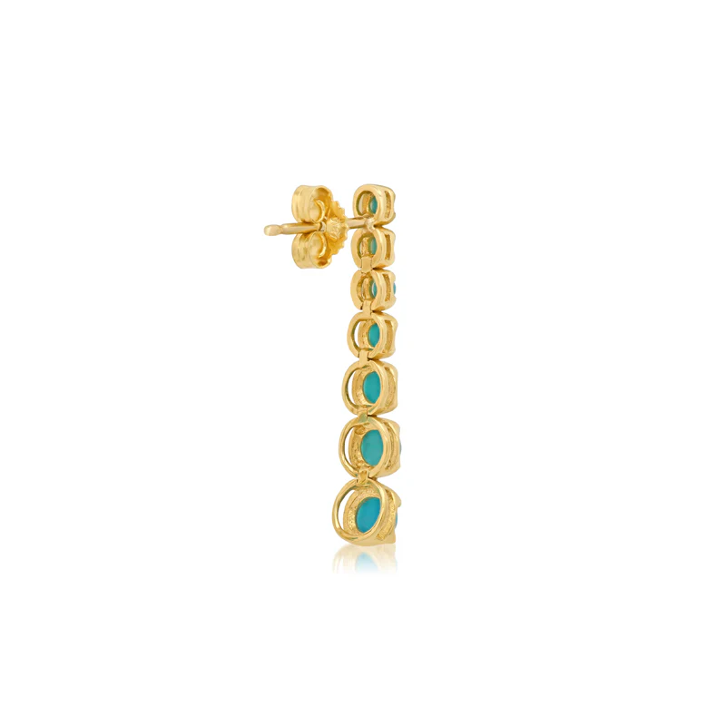 Graduated Turquoise Tennis Studs - Image 3