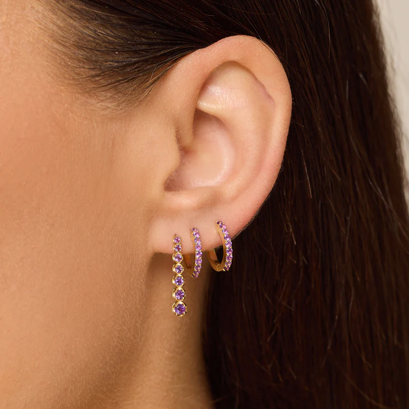 Amethyst Huggies - Image 5