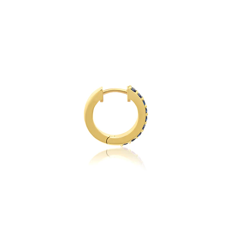 Blue Sapphire Huggies - Image 3
