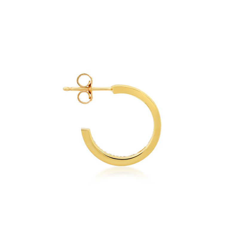Channel Set Diamond Baguette Hoops - Image 3