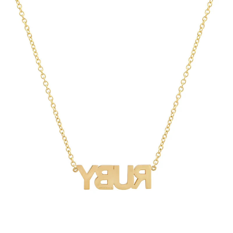 Custom Diamond Uppercase Word Necklace - Image 2