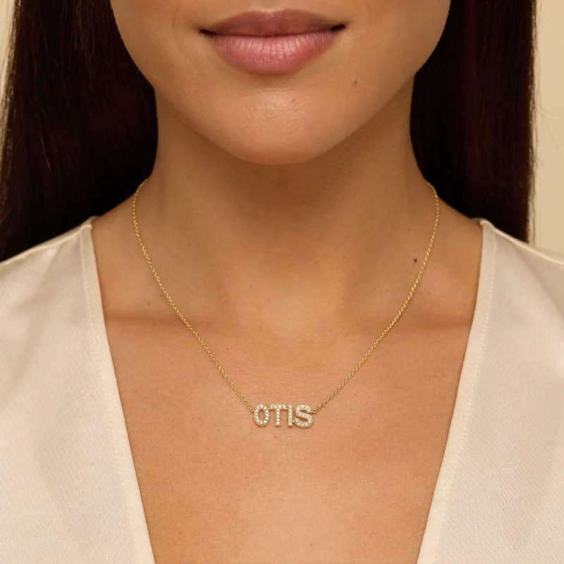 Custom Diamond Uppercase Word Necklace - Image 3