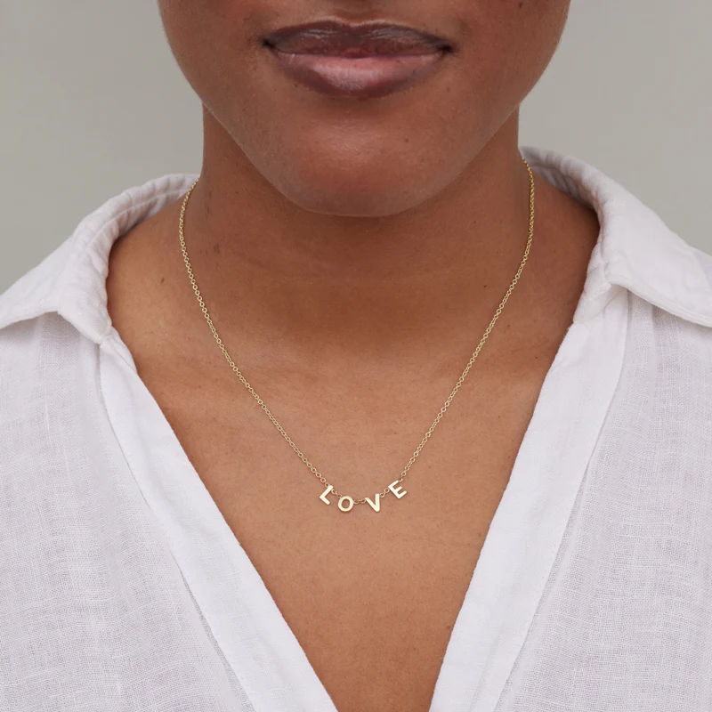 Custom Mini Letter Necklace - Image 2