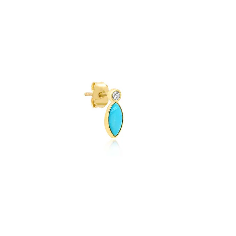 Diamond Bezel with Turquoise Marquise Studs - Image 2