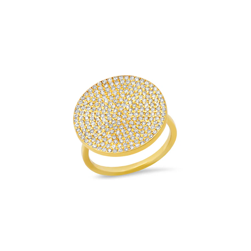 Large Diamond Circle Ring