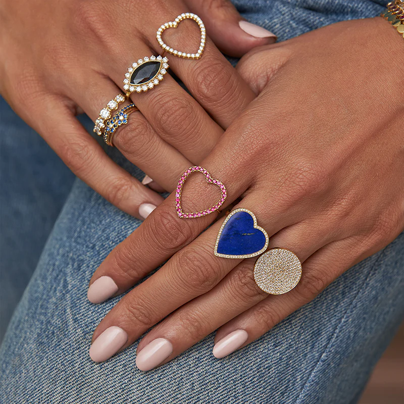 Large Diamond Circle Ring - Image 3