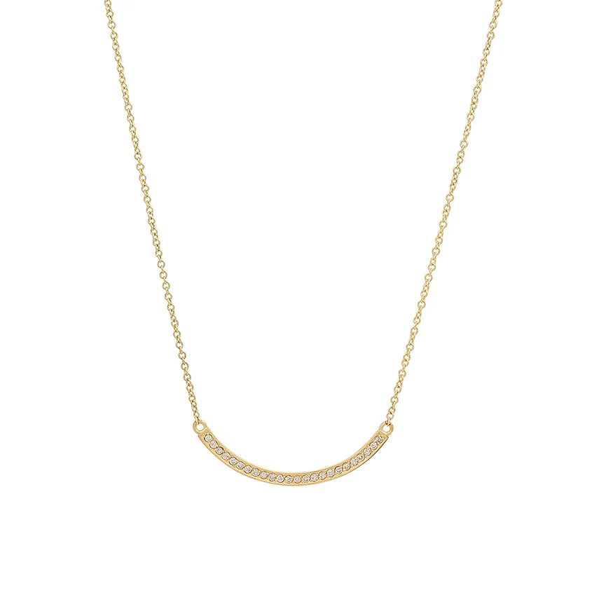 Diamond Curved Stick Necklace