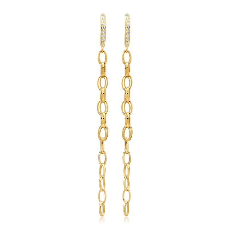 Diamond Edith Studs with Small Edith Link Fringe