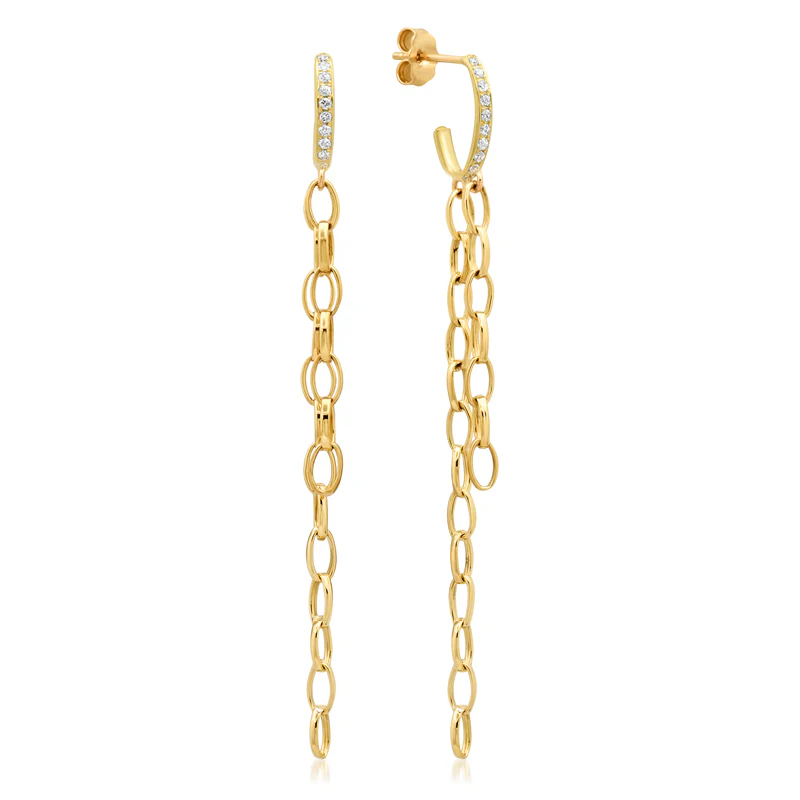 Diamond Edith Studs with Small Edith Link Fringe - Image 2